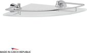 Полка для ванной угловая с ограничителем, 25см, стекло FBS VIZ 012