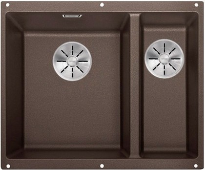Кухонная мойка Blanco Subline 340/160-U, без крыла, основная чаша слева, отводная арматура, гранит, кофе 523557