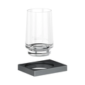 Держатель стакана Keuco Edition 11, в комплекте с хрустальным стаканом, хром чёрный шлифованный 11150 139000