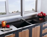 Кухонная мойка Omoikiri Tedori 85-2-U-PL, две чаши, Tetogranit, платина 4993947