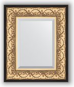 Зеркало Evoform Exclusive 500x600 с фацетом, в багетной раме 106мм, барокко золото BY 1373