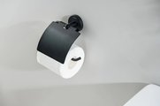 Держатель туалетной бумаги Aquatek Оберон с крышкой, чёрный матовый AQ4209MB