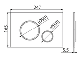 Кнопка управления Alcaplast Thin M770, для унитаза, панель и кнопки: белый глянец, декоративные кольца: хром глянец