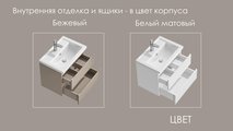 Тумба под раковину Aqwella Каскад, 60см, подвесная, с двумя ящиками, белый матовый KAS0106WM