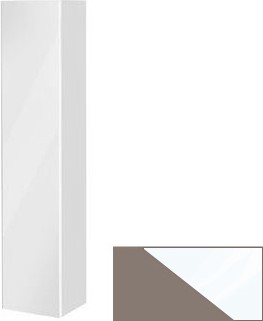 Зеркальный однодверный шкаф-пенал Keuco Royal Reflex, 1670x350, петли слева, корпус трюфель 34031 340001