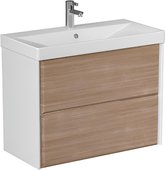 Тумба под раковину Velvex Gesso 800-0-2 (9696) навесная, белый матовый/, дуб сонома tp.GES.9696.80.2Y белый матовый/дуб сонома