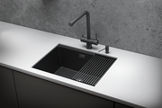 Кухонная мойка Granula Kitchen Space KS-6045U, 600x445, универсальный монтаж, нержавеющая сталь, Чёрный матовый 6045U, ЧЕРНЫЙ МАТОВЫЙ