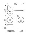 Ручка дверная Colombo Twitty, d50, с накладкой классик, золото глянцевое TK11R oroplus