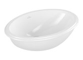Раковина Villeroy & Boch Evana 500, установка под столешницу, с переливом, наружная сторона покрыта глазурью, Альпийский белый 61470001