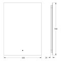 Зеркало с фацетом Defesto Glow 50x70, LED подсветка, ИК-выключатель, нейтральный белый свет DF 2504R