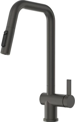 Смеситель кухонный Granula Kitchen Space KS-7273, выдвижной излив 2jet, подключение к фильтру питьевой воды, Графит матовый 7273, ГРАФИТ МАТОВЫЙ