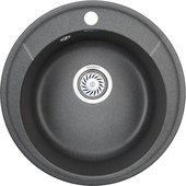 Кухонная мойка Granula Standart 4802, d480, круглая, кварц, Графит 4802, ГРАФИТ