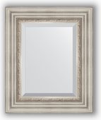 Зеркало Evoform Exclusive 460x560 с фацетом, в багетной раме 88мм, римское серебро BY 1369