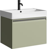 Подвесная тумба Aqwella Pure 66см, с одним ящиком, шалфей зелёный PUR0165SH