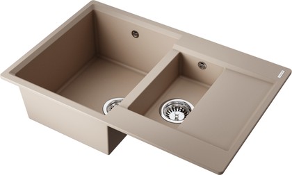 Кухонная мойка Omoikiri Daisen 78-2T-SA, с крылом, бежевый 4993536