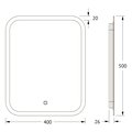 Зеркало с матированием и LED-подсветкой Defesto, 15W, 40x50см, сенсорный выключатель, тёплый белый свет DF 3811S