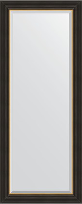 Зеркало Evoform Definite 590x1440 в багетной раме 71мм, чёрное дерево с золотом BY 3929