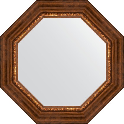 Зеркало Evoform Octagon 610x610 в багетной раме 88мм, римская бронза BY 7344