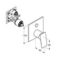Смеситель для ванны и душа Kludi Decus встраиваемый, SLIM.BOX, белый матовый 547595375