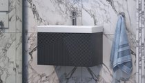 Тумба с раковиной Velvex Edge 600-0-1 (9696) навесная, графит tp.EDG.9696.60.1Y графит + 9696-60