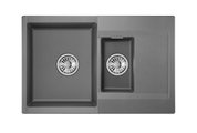Кухонная мойка Granula Estetica ES-7808, 780x500, двойная, кварц, Графит 7808, ГРАФИТ