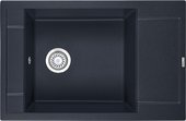 Кухонная мойка Granula 7806, 780x500, накладная, с крылом, кварц, Шварц (чёрный металлик) 7806, ШВАРЦ