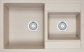Кухонная мойка Granula 8201, 820x500, накладная, двойная, кварц,Пирит 8201, ПИРИТ