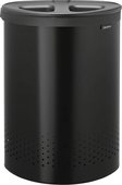 Бак для белья Brabantia, 55л, двухсекционный, овальный, стальной, чёрный 242366