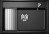 Кухонная мойка Granula Kitchen Space KS-7301, 730x510, накладная, кварц, Шварц (чёрный металлик) 7301, ШВАРЦ