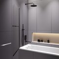Шторка на ванну RGW SC-114B 800x1400, стекло прозрачное 6мм, чёрный 411111408-14