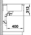 BLANCO SUBLINE 340/160-F Схема с размерами: вид сбоку