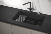 Кухонная мойка Granula Kitchen Space KS-7304U, 730x450, подстольный монтаж, кварц, Чёрный 7304U, ЧЁРНЫЙ