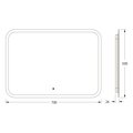 Зеркало с матированием и LED-подсветкой Defesto, 21W, 70x50см, ИК-выключатель, тёплый белый свет DF 3814RH