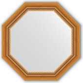 Зеркало Evoform Octagon 632x632 в багетной раме 70мм, состаренное золото с плетением BY 3752