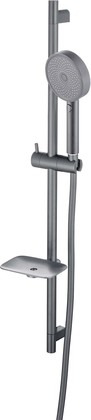 Душевой гарнитур Aquatek Вега, лейка 130мм, 3jet, штанга 800мм, оружейная сталь AQ2031BGM