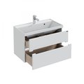 Тумба с раковиной Санта Лондон Classic 800, подвесная, 2 ящика, белый 224004л+Classic80м