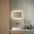 Зеркало с матированием и LED-подсветкой Defesto, 17W, 60x40см, сенсорный выключатель, тёплый белый свет DF 3812SH