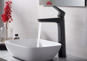 Смеситель для раковины Aquatek Бетта 230, без донного клапана, чёрный матовый AQ1104MB
