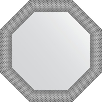 Зеркало Evoform Octagon 770x770 в багетной раме 88мм, серебряная кольчуга BY 3879