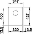 BLANCO SUBLINE 320-F Схема с размерами: вид сверху