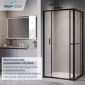 Душевой уголок RGW LE-45-B 1200x800, с открытием двери вовнутрь, стекло прозрачное, профиль чёрный матовый 77124528-14