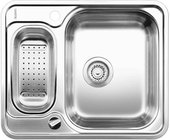 Кухонная мойка оборачиваемая без крыла, с клапаном-автоматом, с коландером, нержавеющая сталь полированная Blanco Lantos 6-IF 516676