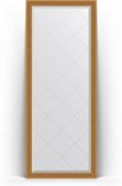 Зеркало Evoform Exclusive-G Floor 780x1980 пристенное напольное, с гравировкой, в багетной раме 70мм, состаренное золото с плетением BY 6301