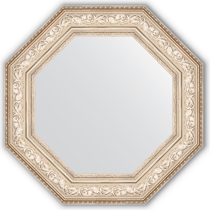 Зеркало Evoform Octagon 706x706 в багетной раме 109мм, виньетка серебро BY 3854