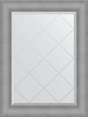 Зеркало Evoform Exclusive-G 670x890 с фацетом и гравировкой в багетной раме 88мм, серебряная кольчуга BY 4543