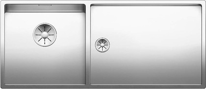 Кухонная мойка Blanco Claron 400/550-T-U, чаша слева, отводная арматура, полированная сталь 521601