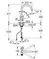 Смеситель для кухни Grohe Blue Pure BauCurve, подключение фильтра, хром 30580000