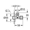 Угловой вентиль Grohe, 1/2x3/8" для подключения смесителей, 10шт 2201800M