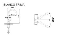Смеситель для кухни Blanco Trima с подключением фильтра, хром 525136