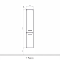 Verona SOLO Шкаф-пенал подвесной, ширина 30см, 2 дверцы, петли справа, артикул SL302R